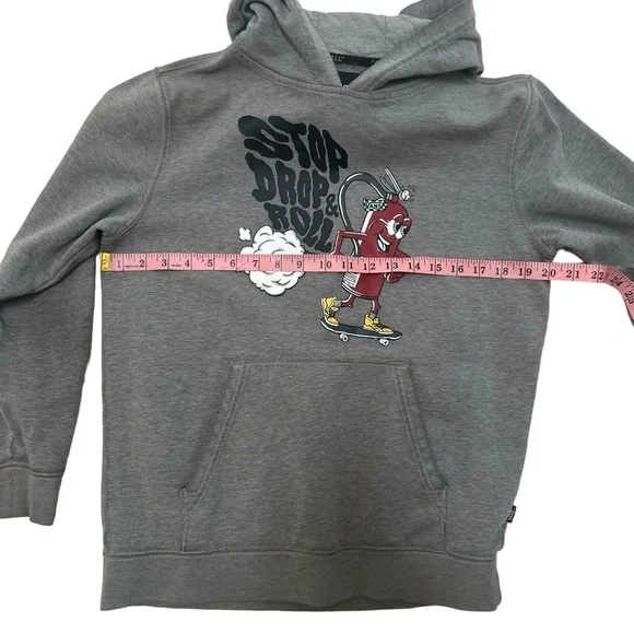 VANS Hooded Sweatshirt Size L Grey Pullover Hooded Streetwear Skater - Picture 7 of 8